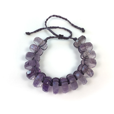 Micro Macrame Amethyst Big Beads Gem Bracelet