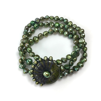 micro macrame freshwater pearl bracelet