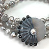 Micro Macrame freshwater pearl bracelet 