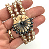 Micro Macrame freshwater pearl bracelet 