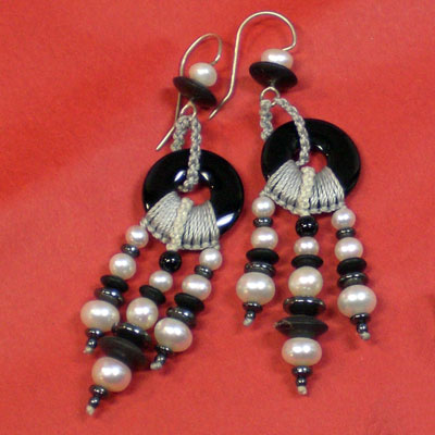 micro macrame earrings