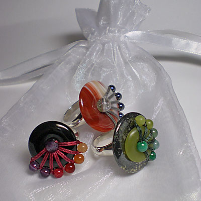 Artisan micro macrame rings